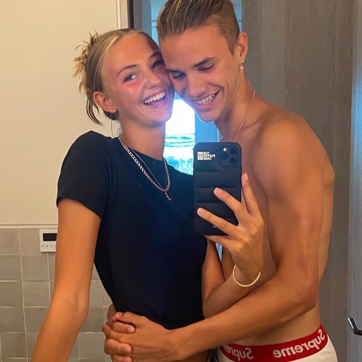 Romeo Beckham locks lips with male co-star in steamy debut trailer for French tennis thriller 'Forty Love'