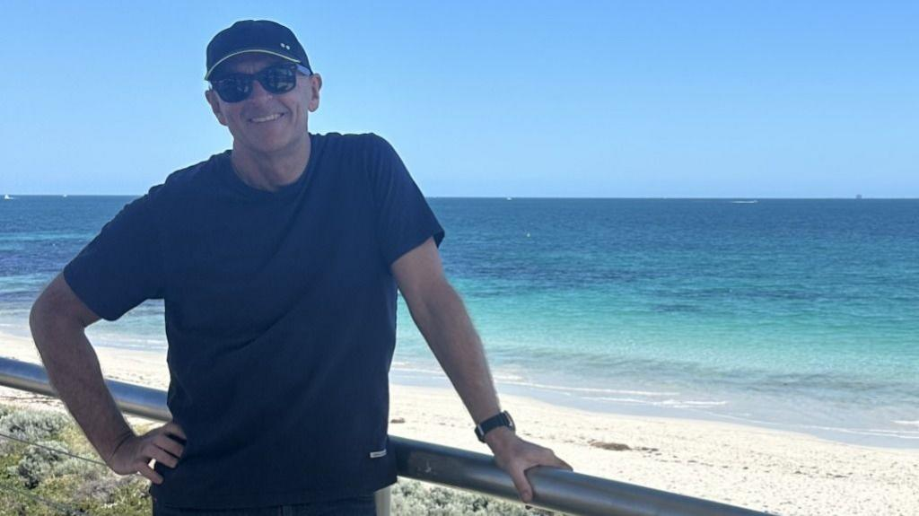 Sorrento Beach, Perth, where Greg O'Neil was dragged under and killed on Friday, with his body still unrecovered as bad weather hampered search crews on Saturday.