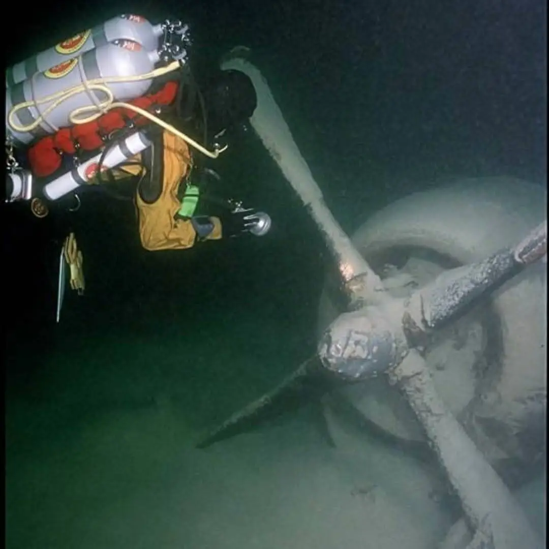 A B-29 Superfortress submerged beneath Lake Mead, now just 115 feet down after prolonged drought drained the reservoir that provides 90 per cent of Southern Nevada's drinking water.