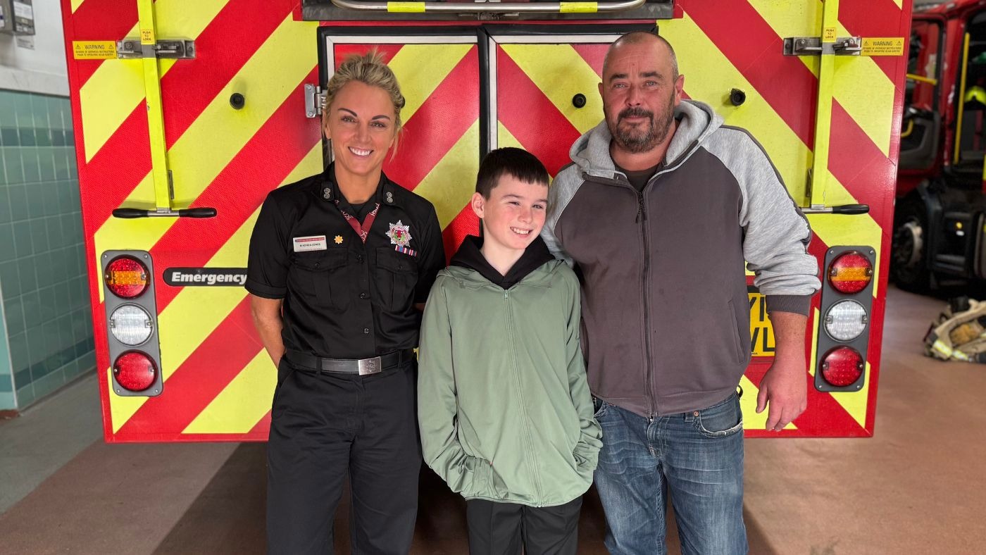Riley Luke, 12, who lost four fingers aged eight when a firework exploded in his hand, fronts a Scottish Fire and Rescue Service Bonfire Night safety campaign.