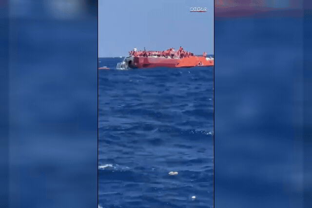 Rescue helicopters and coastguard vessels rush to the scene where a capsized ferry carrying 270 people left 99 unaccounted for off northern Cyprus.
