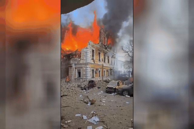 NATO scrambles jets as Russia's new fast drones burn Kyiv science academy and kill at least ten