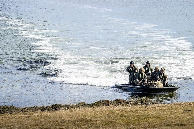 Military personnel in a rigid inflatable boat in the Falkland Islands as Britain asked Interpol to reject Argentina's 'red notice' arrest requests targeting workers on the £2.2bn Sea Lion oil project.