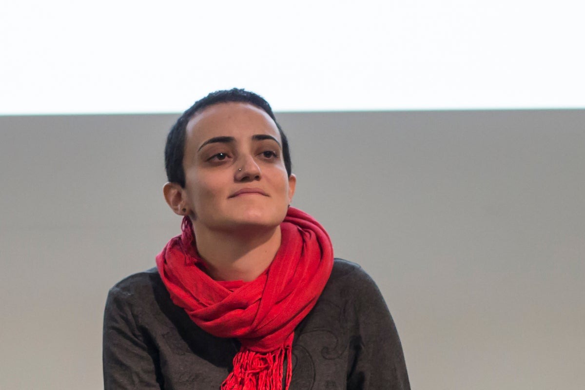 Lina Attalah, editor-in-chief and co-founder of Mada Masr, whose eight defence lawyers were dismissed and replaced by a court-appointed lawyer before her conviction was delivered.