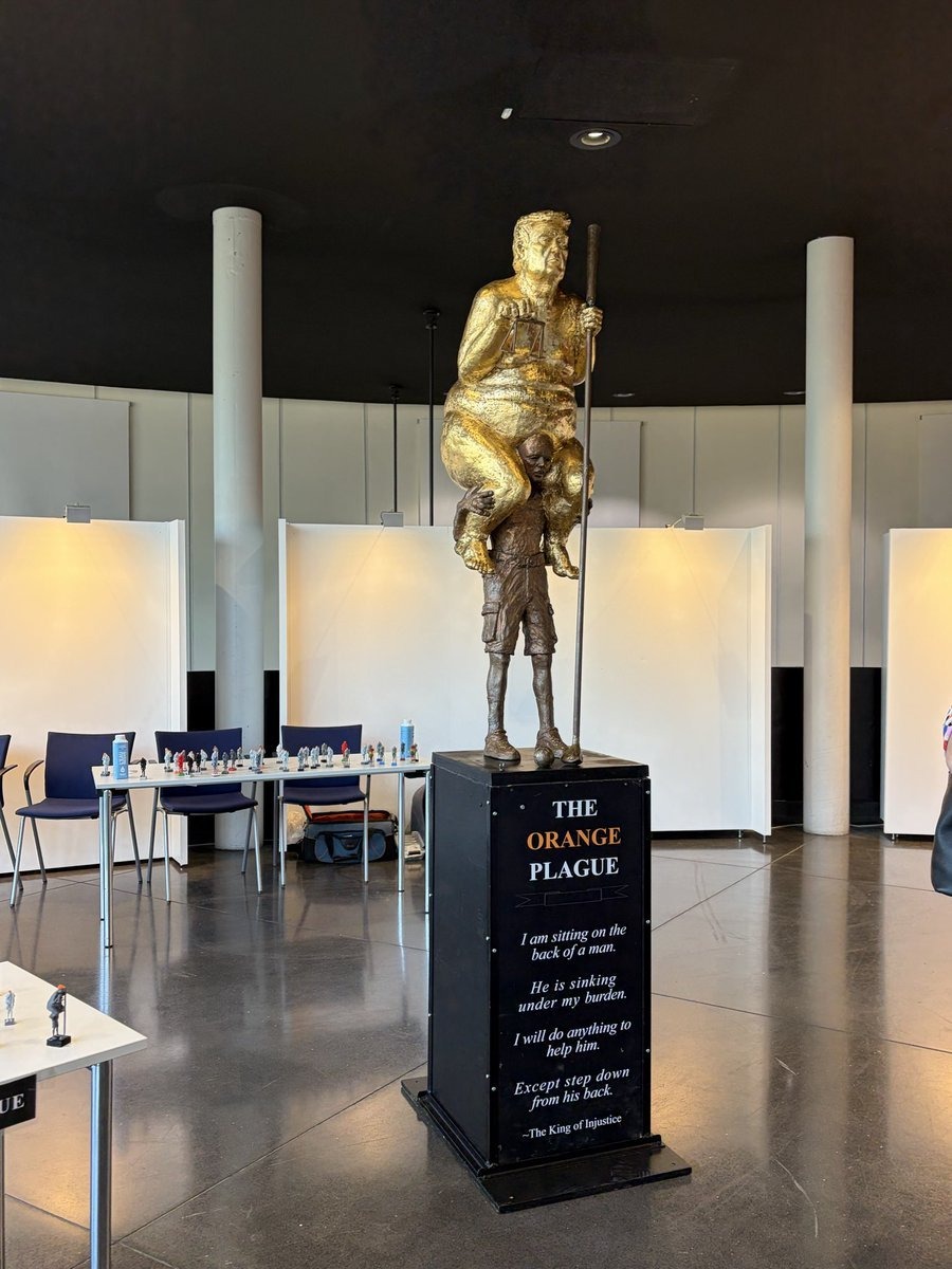 'The Orange Plague' statue of Donald Trump, on display inside the European Parliament in Strasbourg, is scheduled to travel to the COP31 UN Climate Conference in Turkey in November.