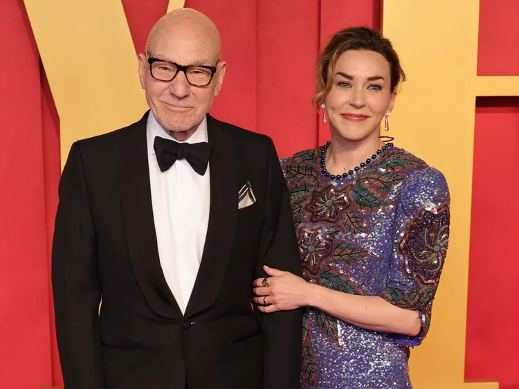 Sir Patrick Stewart with his wife, singer-songwriter Sunny Ozell, who cared for him at their Los Angeles home during his illness and was at his side when he died on Wednesday.