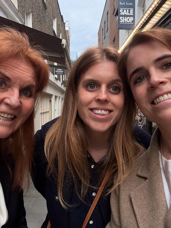Princess Eugenie, Princess Beatrice and Sarah Ferguson, whose appearance at Paddy McNally's memorial marked her first public outing in the UK in over a year, following a lengthy retreat to the Austrian Alps.