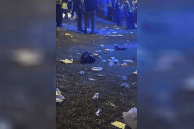 A social-media post reporting the shooting near Florida A&M University's homecoming event in Tallahassee, where a fight behind Bragg Memorial Stadium left 12 wounded — the youngest victim just 11 years old.