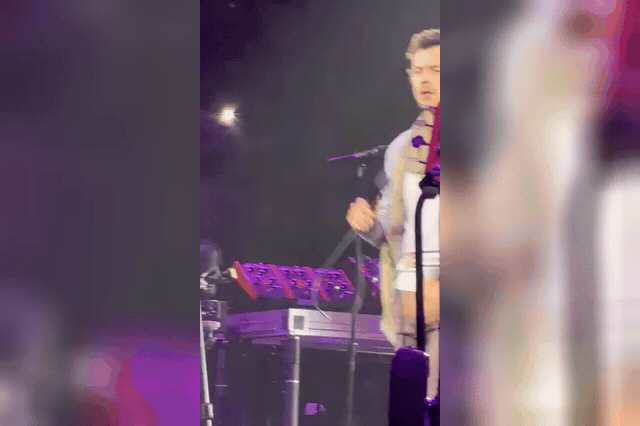 Harry Styles wears his X Factor audition outfit to sing 'Isn't She Lovely' at a Halloween show in New York