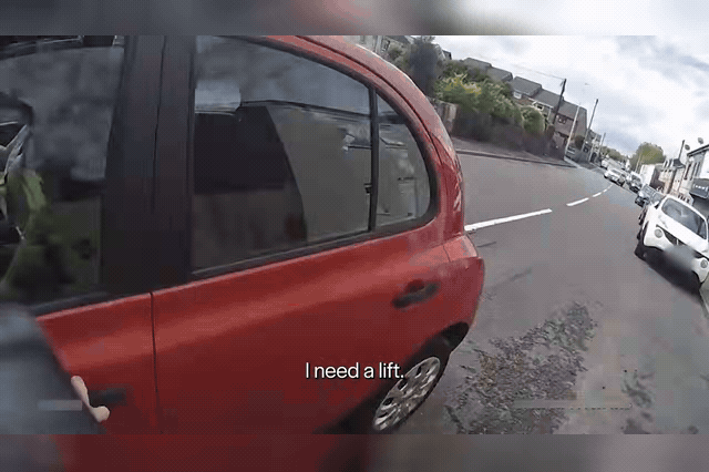 Bodycam footage from inside the Nissan Micra used to pursue Jacob Roberts, who was banned from driving for three years and seven months after pleading guilty to dangerous driving, driving while disqualified and…