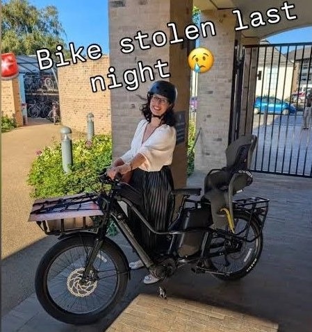 Layla Moran's e-bike, worth around £2,200, was stolen at around 11pm on 3 July, despite being securely locked.