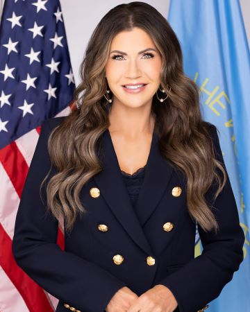 Kristi Noem, who lost her role as DHS Secretary in the wake of her husband Bryon's online crossdressing fetish scandal before filing for divorce in South Dakota's Hamlin County.