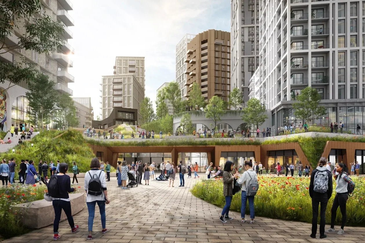 The proposed Landsec development site in Lewisham, where 1,744 flats and towers up to 35 storeys won planning approval under the previous Labour council in October 2025.