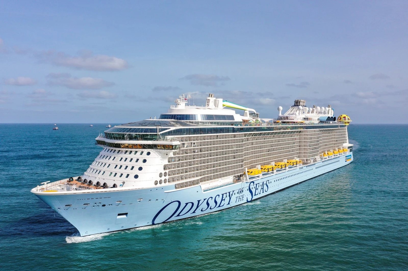 The Odyssey of the Seas underway at sea. A 44-year-old woman from El Salvador survived 20 hours adrift in the Ionian Sea after jumping from the Royal Caribbean ship near Zakynthos, Greece, before a cargo vessel spotted…