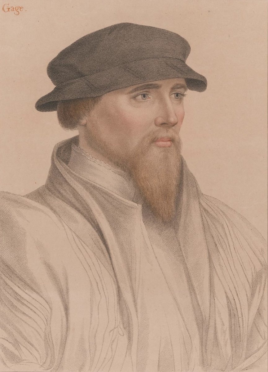 Sir John Gage, Tudor courtier and key agent in the dissolution of the monasteries, whose family deposited the fragment in 46 boxes with the Sussex Archaeological Society in 1929.