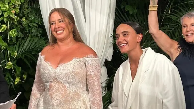 Emily Damari and Danielle Amit celebrate their Tel Aviv wedding, described as an emotional "celebration of life" following Damari's experience as a hostage survivor.