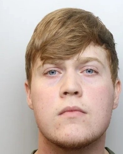 Benjamin Warner, who refused to give officers his phone PIN and denied filming the attacks, in a Cheshire Police custody photograph.