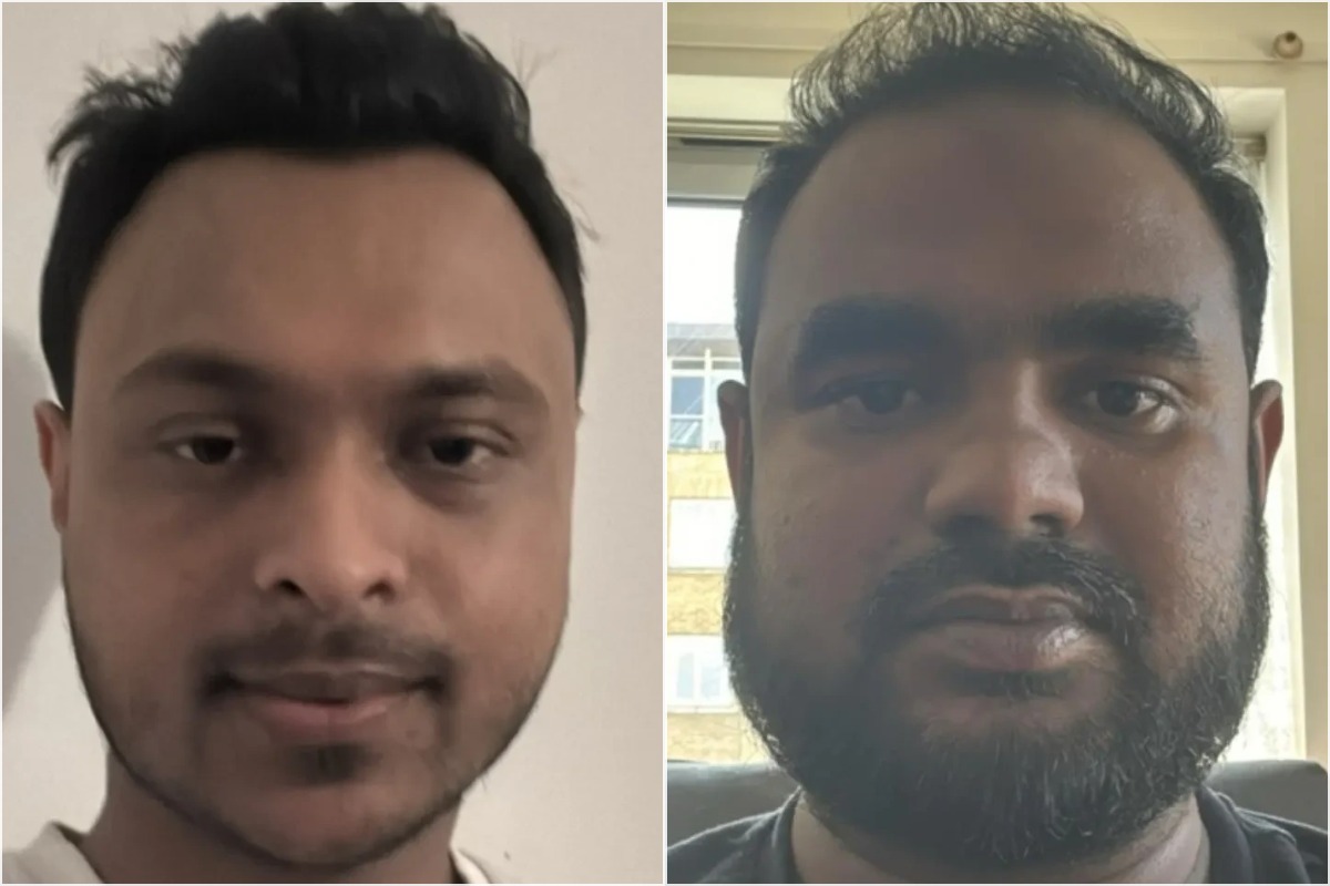 Showkoth Ahmed (right), 31, and Jahidul Hassan Jaigirdar, 34, in handout photographs issued by the Metropolitan Police, as a £10,000 reward is offered for information leading to their whereabouts.