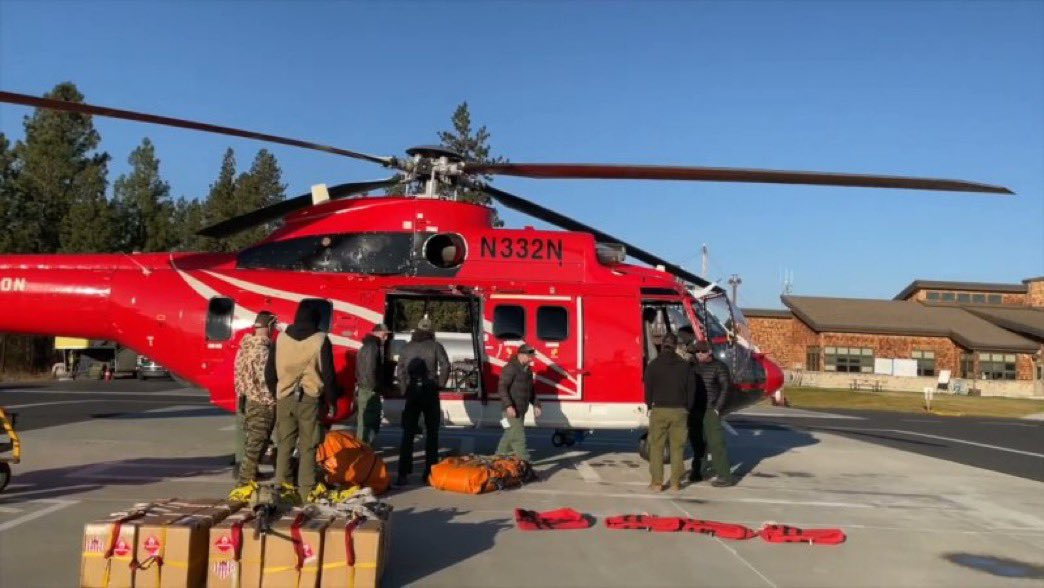 A firefighting helicopter crash scene southeast of Lake Ostrander in Yosemite, where a Eurocopter AS32 contracted to fight the Dome Fire went down while actively performing a water-bucket drop, killing both pilots on…