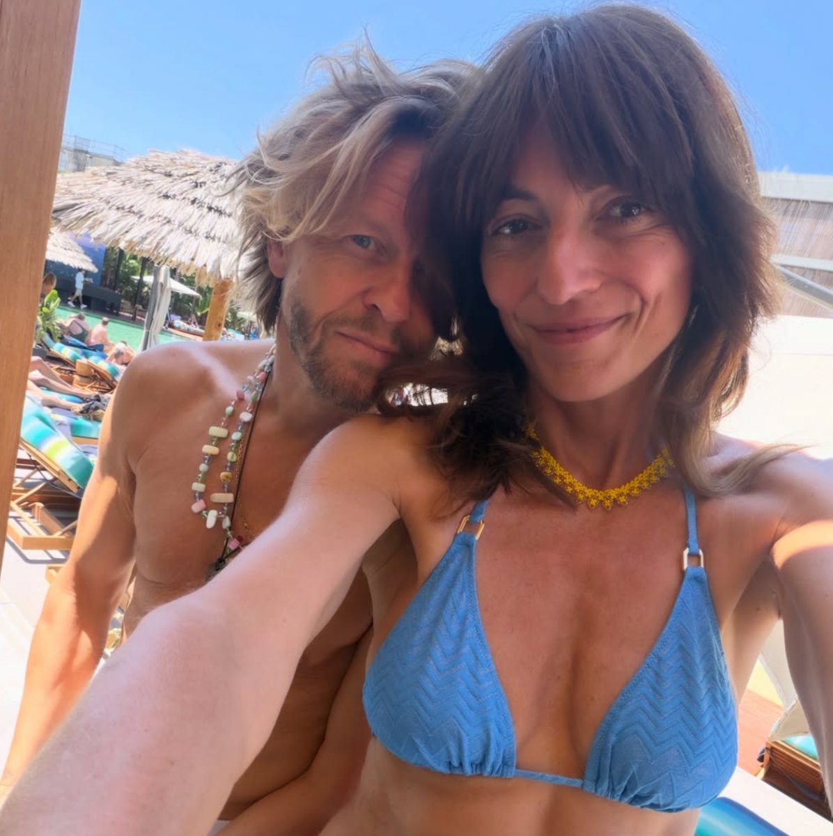 Davina McCall, who says she forgot partner Michael Douglas had visited within minutes of him leaving the room after her 2024 brain tumour surgery.