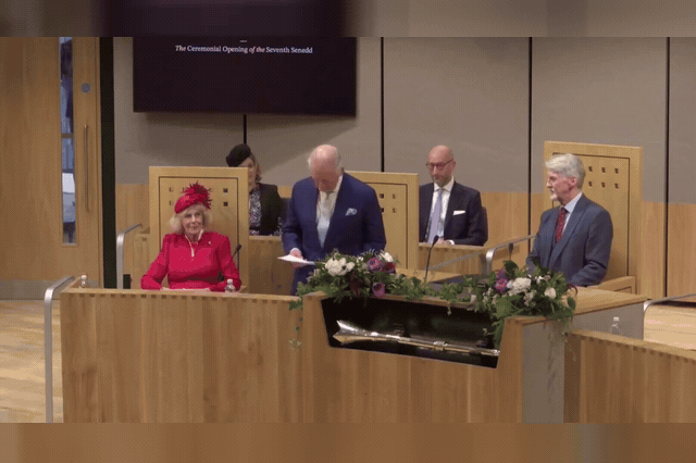 King Charles addresses the Senedd in Cardiff at the ceremonial opening of its seventh term — his first as King — after national poet Hanan Issa was barred over a poem referencing Gaza.