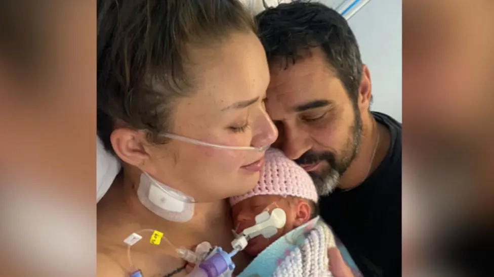 Kimberley Newark, 31 who was born pale, unresponsive and with no brain activity after her mother lost around 11 litres of…
