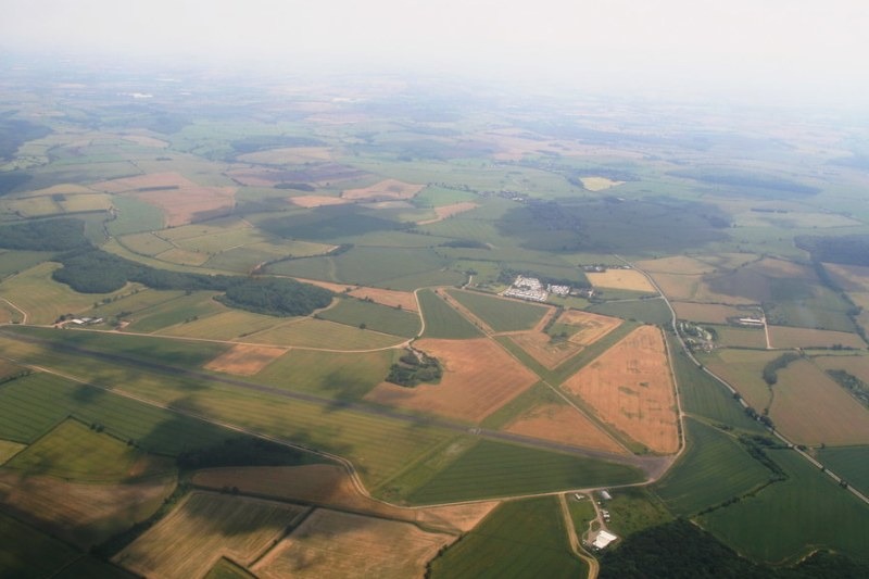 Deenethorpe Airfield in Northamptonshire, where four illegal migrants were discovered being smuggled in as part of a pattern of criminal exploitation at more than 500 British aerodromes and airfields.