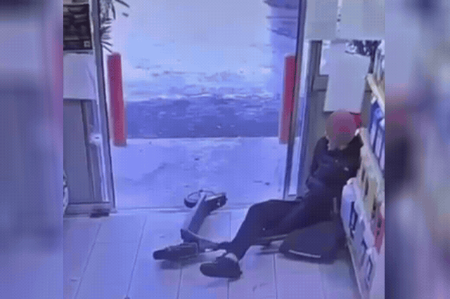 Gas station surveillance footage shows Kevin T. firing at a victim — the gunman who told investigators he targeted Trappes because it was a "den of Islamists" and admitted he had no regrets.