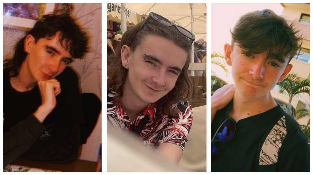 Three photos of Jamie Collins, whom Mr Justice Linden described as 'a gentle soul who was averse to conflict', killed by Zack Coughlan in a garden ambush.