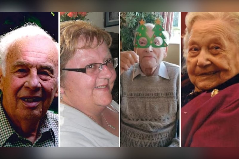 Roy Gilliam (left), Susan Skinner (second left), Ronald Bampfylde (second right) and Stanislawa Koch (right), four of the seven residents who died of Covid at Holmesley Care Home in 2021, after manager Joanne Burchell…