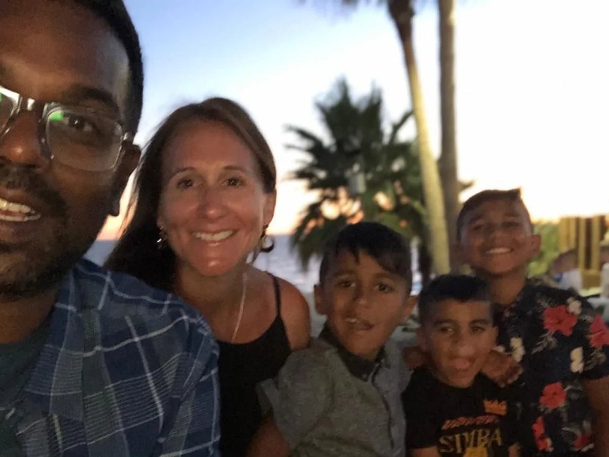 Romesh Ranganathan and his family. The British-Sri Lankan comedian and Leesa married in 2009 and share three children.