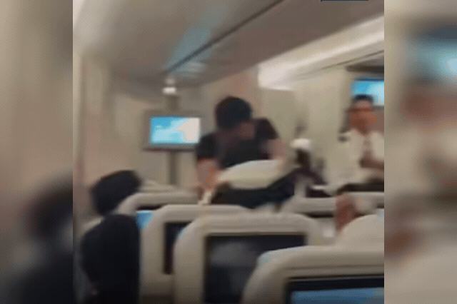 Passenger Uddin Alim, who described the brawl as a "frightening situation," said children and elderly travellers were among those forced to witness the violence on the packed flight.