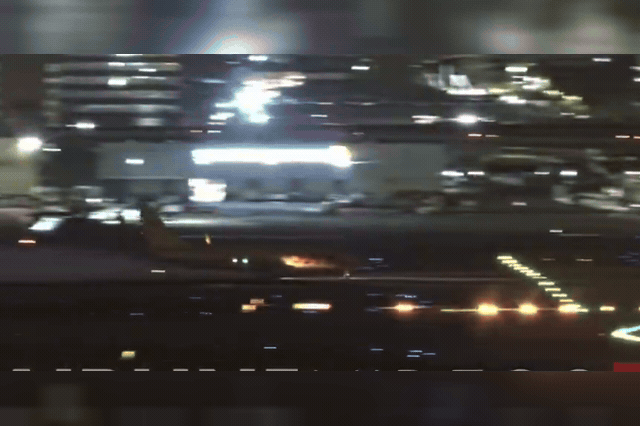 Thirteen fire units responded after all four rear tires on the DHL Boeing 737-800 blew and caught fire, with the crew escaping unhurt.