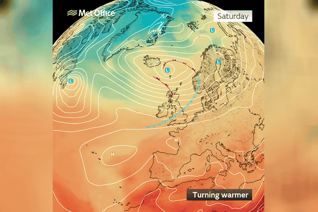 Sunny skies over Britain, where a ten-day warm spell beginning Sunday is expected to bring 25C highs to London, Reading and Cambridge before autumn conditions return in October.