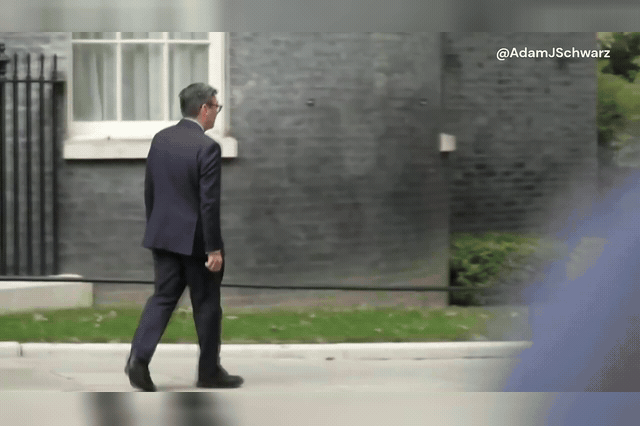 Andy Burnham hugs Volodymyr Zelensky outside Downing Street, where the Ukrainian president received the first ceremonial guard of honour ever granted a foreign leader there, as Burnham pledged Britain's backing is…