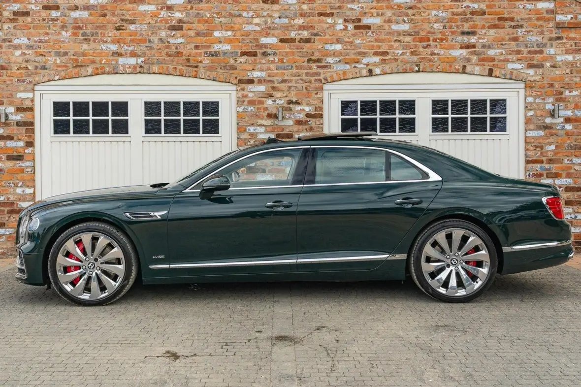 The Bentley on a Doncaster dealership forecourt bears a 'DOY' number plate — a reference to Prince Andrew's former Duke of York title — and has just 7,000 miles on the clock despite being acquired five years ago.