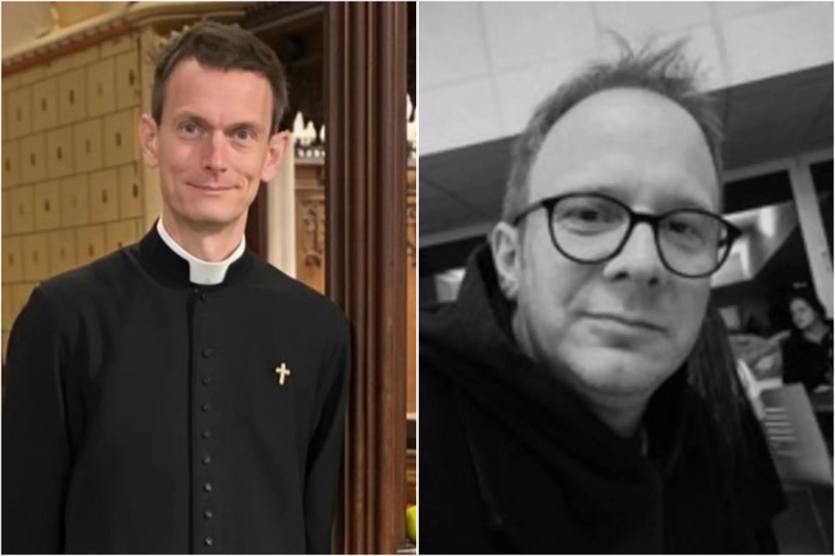 Reverend Daniel French (right) and Father Chris Phillips (left), who were labelled 'satan spawn' and 'evil' after directing followers to a charity advent calendar nearly 20 times cheaper than Meghan's offering.