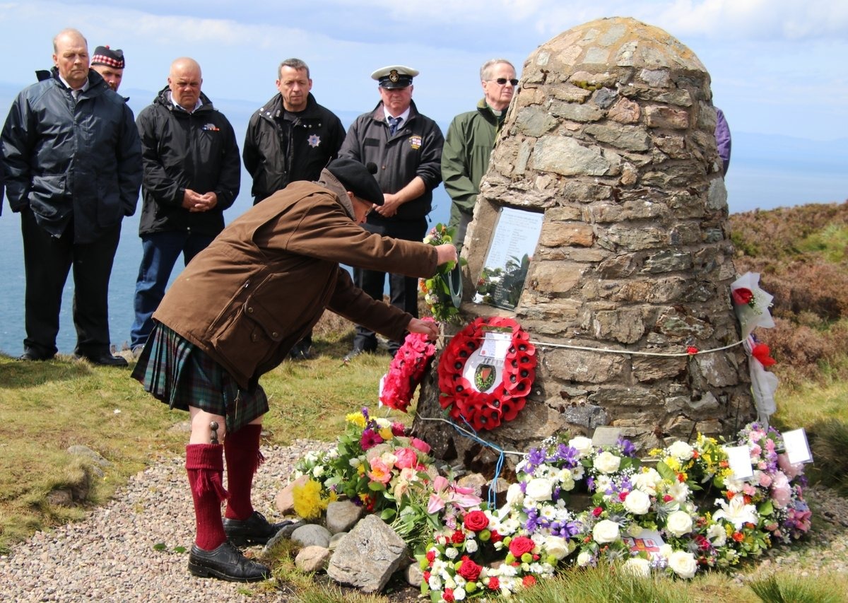 The Mull of Kintyre Chinook crash memorial, as campaigner Susan Phoenix — who has pursued justice for 32 years — described it as "heartbreaking" that the MoD never acknowledged the truth before Robert Burke's death.