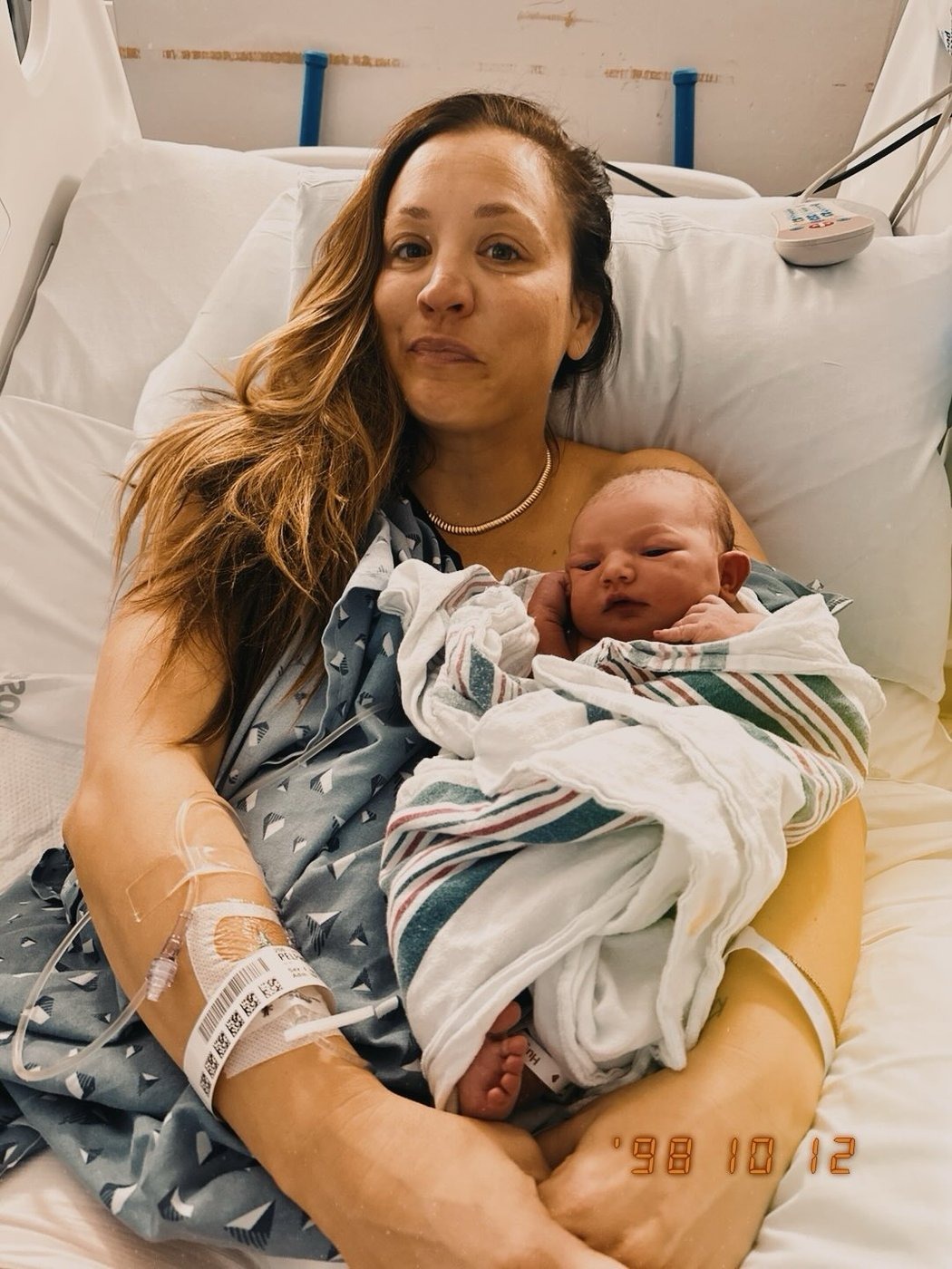 Kaley Cuoco with newborn daughter Philomena Carmine Bobby Pelphrey. The couple have not yet started planning a wedding despite Pelphrey's proposal in August 2024.