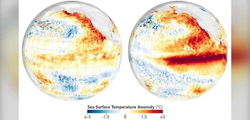 Sea surface temperatures have already hit 3.05°C above the 1991–2020 average, surpassing the previous record before the event has even peaked.