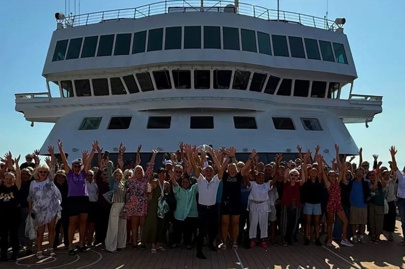 Passengers aboard the Villa Vie Odyssey, whose founder Mikael Patterson has admitted he is the 'villain' of the story and says he is considering bankruptcy.