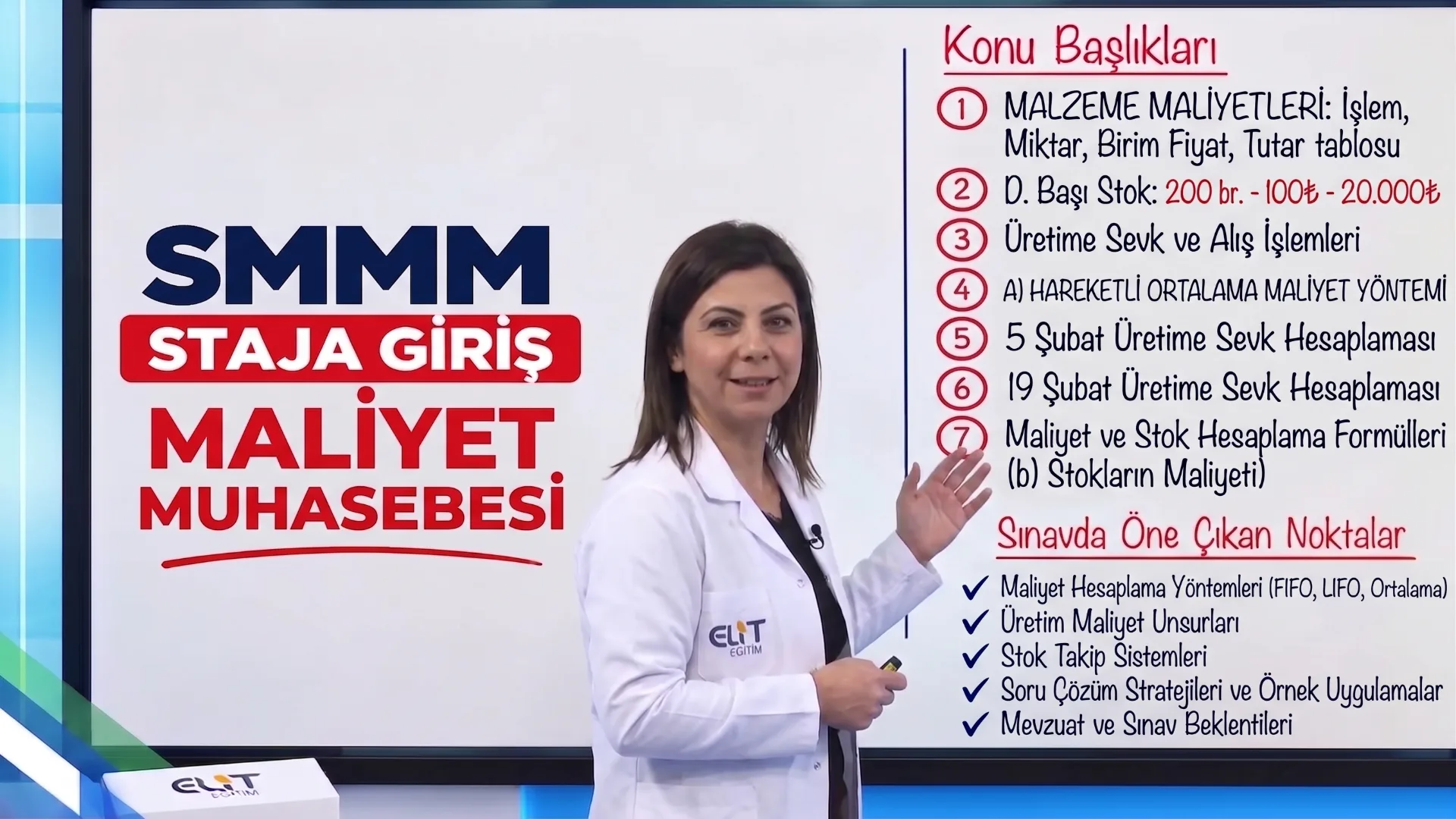 SMMM Staja Giriş Maliyet Muhasebesi Eğitim Seti