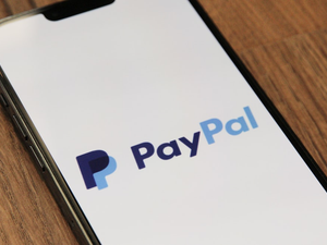 a phone with a pay pay logo on it