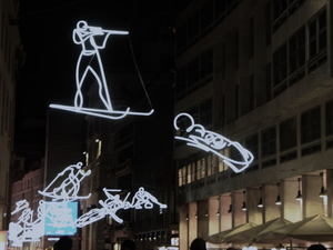 Winter Olympic Games 2026 displays in Milan