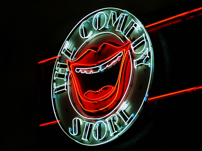 Comedy Store neon light in Soho, London