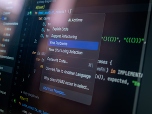 Computer screen displaying code with a context menu.