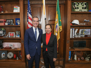 Mayor Garcetti meeting with Lieutenant Governor Eleni Kounalakis