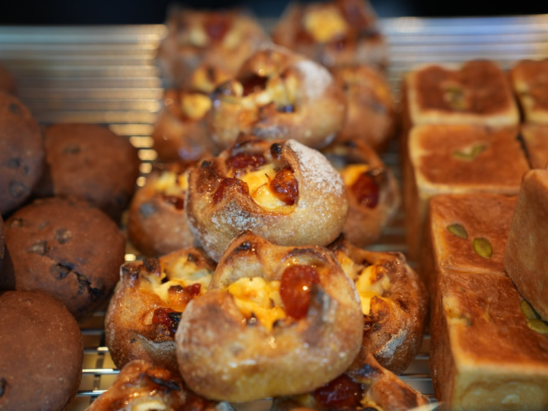 Assortment of fresh baked bread and pastries