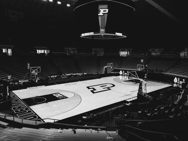 An empty Mackey Arena, home of the Purdue Boilermakers basketball teams.