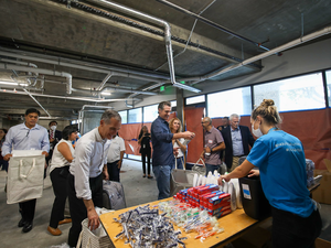 Mayor Garcetti joined by Governor Gavin Newsom to celebrate $209 million in funding for the second round of Project Homekey, a State program to buy existing buildings and convert them to supportive housing for people experiencing homelessness.